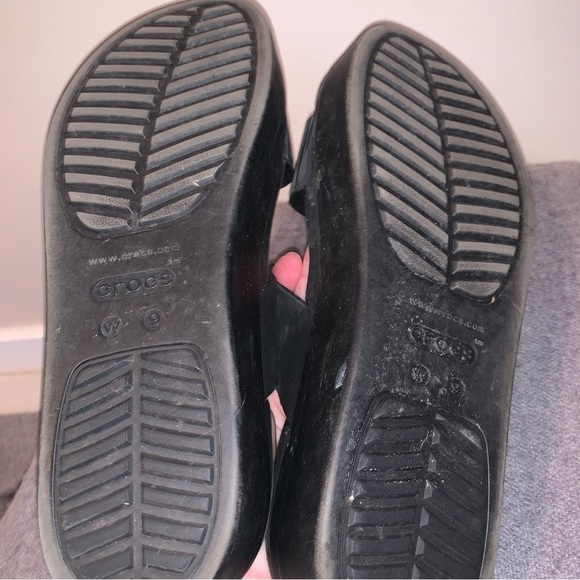 Croc Black Platform Sandals 9 - Picture 3 of 9